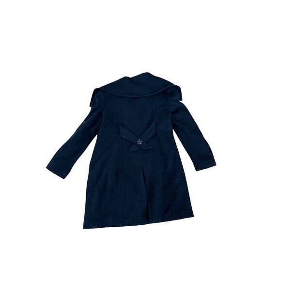 Pizazz Coat Black Wool Blend Womens Size 14 With Button Closure & Pleated Design - Picture 7 of 8